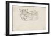 Etude de chat couché vu de dos-Eugene Delacroix-Framed Giclee Print