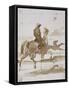 Etude de chevaux et jockeys-Gustave Moreau-Framed Stretched Canvas