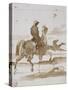Etude de chevaux et jockeys-Gustave Moreau-Stretched Canvas