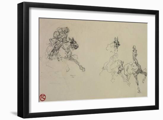 Etude De Chevaux-Henri de Toulouse-Lautrec-Framed Giclee Print