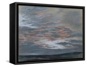 Etude de ciel au soleil couchant, juillet 1849 à Champrosay-Eugene Delacroix-Framed Stretched Canvas