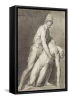 Etude de deux statues antiques-Jean-Baptiste Joseph Wicar-Framed Stretched Canvas