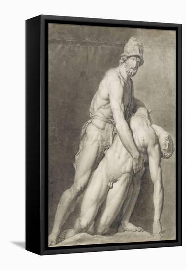 Etude de deux statues antiques-Jean-Baptiste Joseph Wicar-Framed Stretched Canvas