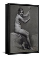 Etude de femme assise à droite, les bras levés-Pierre Paul Prud'hon-Framed Stretched Canvas