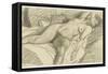 Etude de femme nue, couchée sur un lit cachant le visage de sa main droite-Théophile Alexandre Steinlen-Framed Stretched Canvas