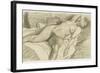 Etude de femme nue, couchée sur un lit cachant le visage de sa main droite-Théophile Alexandre Steinlen-Framed Giclee Print