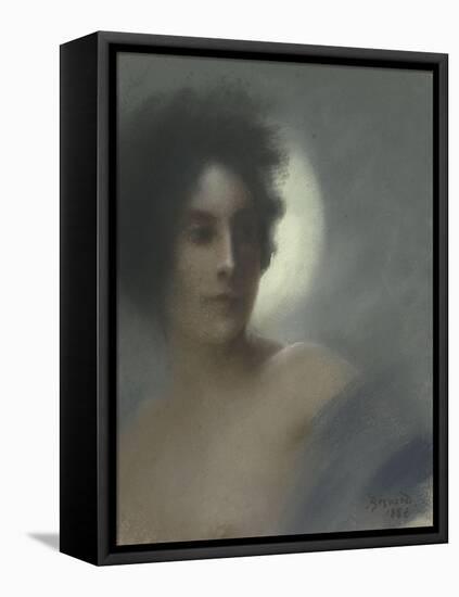Etude de femme, ou l'Eclipse, ou Femme au croissant-Albert Besnard-Framed Stretched Canvas
