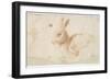 Etude de héron et de lapin-Arnould de Vuez-Framed Giclee Print