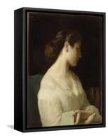 Etude de jeune fille dit la jeune grecque-Hippolyte Flandrin-Framed Stretched Canvas