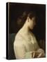 Etude de jeune fille dit la jeune grecque-Hippolyte Flandrin-Stretched Canvas