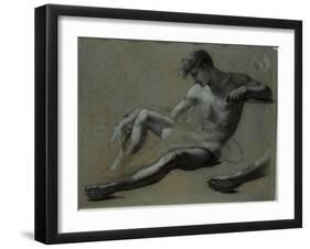 Etude de jeune homme pour 'Le Rêve du bonheur'-Pierre Paul Prud'hon-Framed Giclee Print