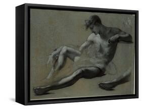 Etude de jeune homme pour 'Le Rêve du bonheur'-Pierre Paul Prud'hon-Framed Stretched Canvas