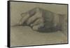 Etude de main gauche, les doigts repliés-Alphonse Legros-Framed Stretched Canvas