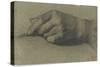 Etude de main gauche, les doigts repliés-Alphonse Legros-Stretched Canvas