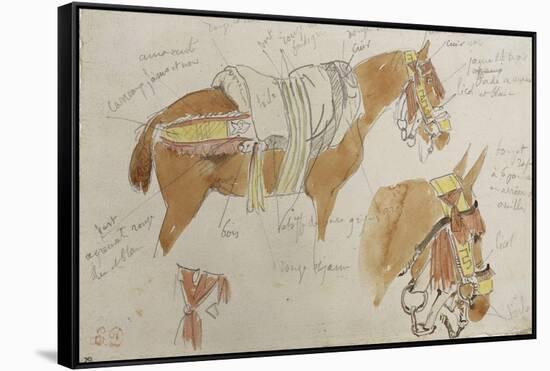 Etude de mule harnachée; 1832-Eugene Delacroix-Framed Stretched Canvas