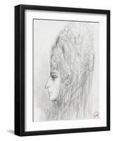 Etude de tête pour "Salomé"-Gustave Moreau-Framed Giclee Print