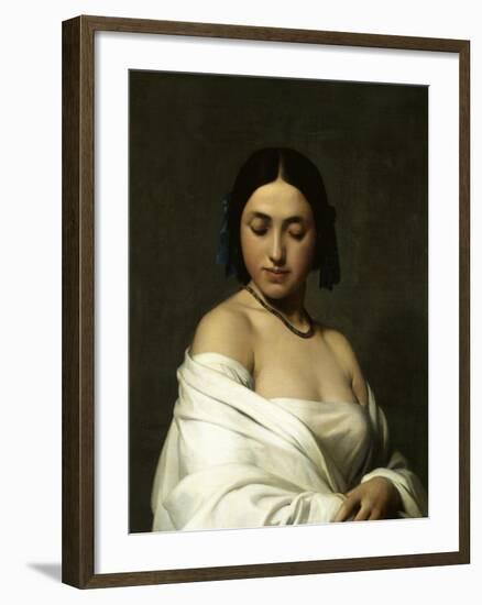 Etude florentine ou jeune fille en buste les yeux baissés-Hippolyte Flandrin-Framed Giclee Print