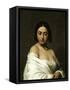 Etude florentine ou jeune fille en buste les yeux baissés-Hippolyte Flandrin-Framed Stretched Canvas