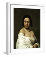 Etude florentine ou jeune fille en buste les yeux baissés-Hippolyte Flandrin-Framed Giclee Print