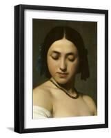 Etude florentine ou jeune fille en buste les yeux baissés-Hippolyte Flandrin-Framed Giclee Print