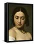 Etude florentine ou jeune fille en buste les yeux baissés-Hippolyte Flandrin-Framed Stretched Canvas