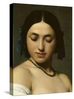 Etude florentine ou jeune fille en buste les yeux baissés-Hippolyte Flandrin-Stretched Canvas