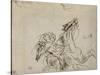 Etude pour Héliodore chassé du Temple-Eugene Delacroix-Stretched Canvas