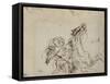 Etude pour Héliodore chassé du Temple-Eugene Delacroix-Framed Stretched Canvas