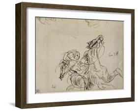 Etude pour Héliodore chassé du Temple-Eugene Delacroix-Framed Giclee Print