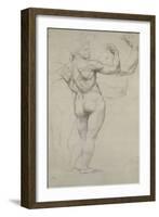 Etude pour "l'Âge d'or" : homme nu vu de dos-Jean-Auguste-Dominique Ingres-Framed Giclee Print