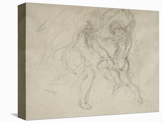 Etude pour la lutte de Jacob et de l'ange-Eugene Delacroix-Stretched Canvas