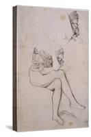 Etude pour le portrait de la baronne James de Rothschild-Jean-Auguste-Dominique Ingres-Stretched Canvas