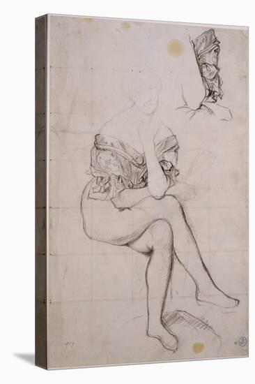 Etude pour le portrait de la baronne James de Rothschild-Jean-Auguste-Dominique Ingres-Stretched Canvas