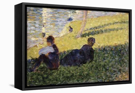 Etude pour "un dimanche après midi à l'île de la Grande Jatte"-Georges Seurat-Framed Stretched Canvas