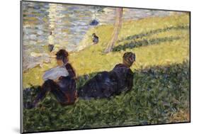 Etude pour "un dimanche après midi à l'île de la Grande Jatte"-Georges Seurat-Mounted Giclee Print