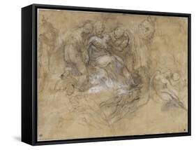 Etude pour un évanouissement de la vierge-Federico Barocci-Framed Stretched Canvas