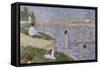 Etude pour "Une Baignade à Asnières", personnage dans l'eau-Georges Seurat-Framed Stretched Canvas