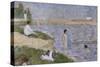 Etude pour "Une Baignade à Asnières", personnage dans l'eau-Georges Seurat-Stretched Canvas