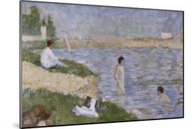 Etude pour "Une Baignade à Asnières", personnage dans l'eau-Georges Seurat-Mounted Giclee Print