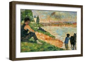 Etude pour une baignade-Georges Seurat-Framed Giclee Print