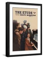 Etude, Soldiers at the USO Sing-A-Long-null-Framed Art Print