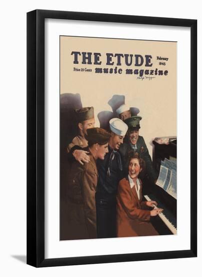 Etude, Soldiers at the USO Sing-A-Long-null-Framed Art Print