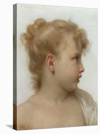 Etude: Tete de Petite Fille, 1888-William Adolphe Bouguereau-Stretched Canvas