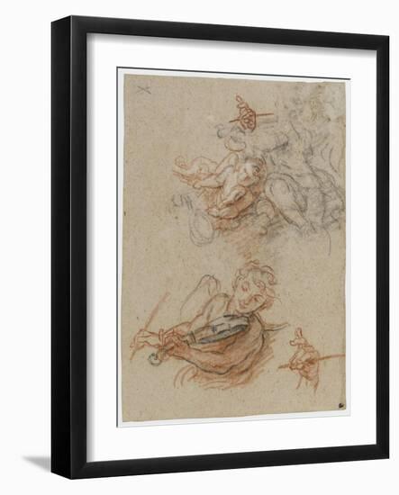 Etudes d'un ange musicien-Charles de La Fosse-Framed Giclee Print