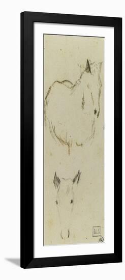 Etudes d'un cheval vu de face, sans les jambes ; tête de cheval-Paul Gauguin-Framed Premium Giclee Print