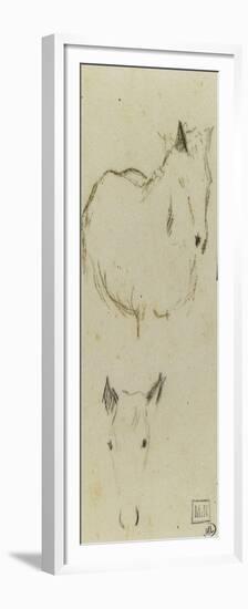 Etudes d'un cheval vu de face, sans les jambes ; tête de cheval-Paul Gauguin-Framed Premium Giclee Print