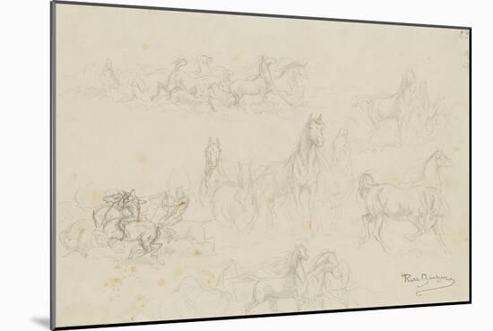 Etudes de chevaux pour 'le dépiquage des blés dans la Camargue'-Rosa Bonheur-Mounted Giclee Print