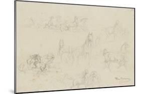 Etudes de chevaux pour 'le dépiquage des blés dans la Camargue'-Rosa Bonheur-Mounted Giclee Print