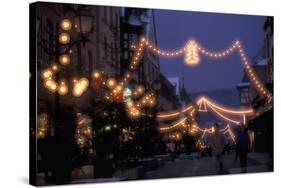 EU, France, Alsace, Saverne. Christmas market lights-Dave Bartruff-Stretched Canvas
