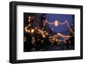 EU, France, Alsace, Saverne. Christmas market lights-Dave Bartruff-Framed Photographic Print